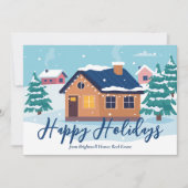 カスタム実在エステート会社ハッピーホリデーズウィンター シーズンカード (正面)