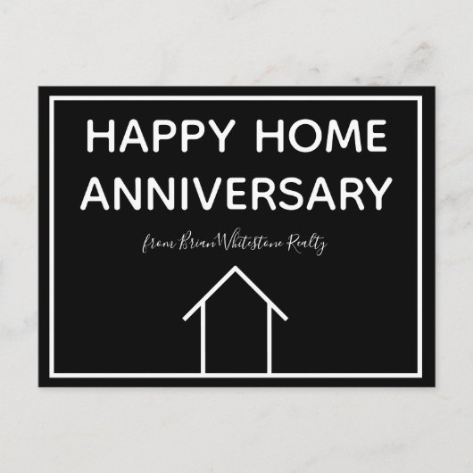 カスタム実在エステート会社ハッピーホームアニバーサリー ポストカード (正面)