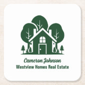 カスタム実在エステート会社フォレストオープンハウス スクエアペーパーコースター (正面)