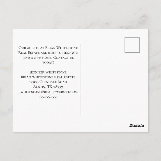 カスタム実在エステート会社ブラック金ゴールドマーケティング ポストカード (裏面)