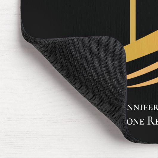 カスタム実在エステート会社ブラック金ゴールド不動産仲介業者 マウスパッド (コーナー)