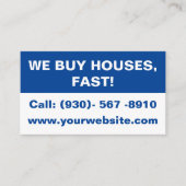 カスタム実在シンプル資産投資家We 買 House 名刺 (正面)