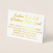 カスタム実在パーソナライズされたホイルのクリスマスフォトカード 箔カード (正面)