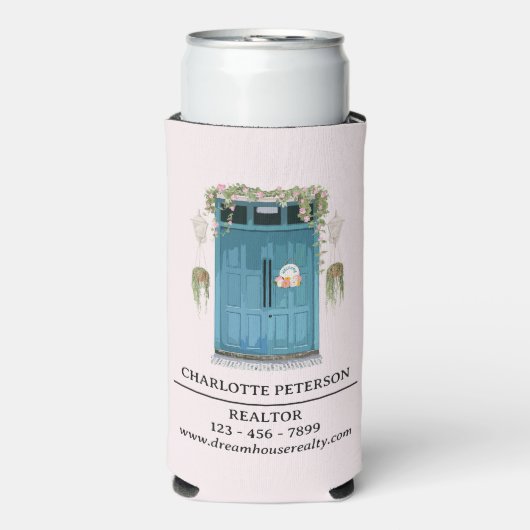 カスタム実在不動産代理店促進 スリム缶クーラー (Seltzer正面)