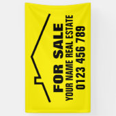 カスタム実在不動産仲介業者会社の不動産バナーの看板 横断幕 (縦)