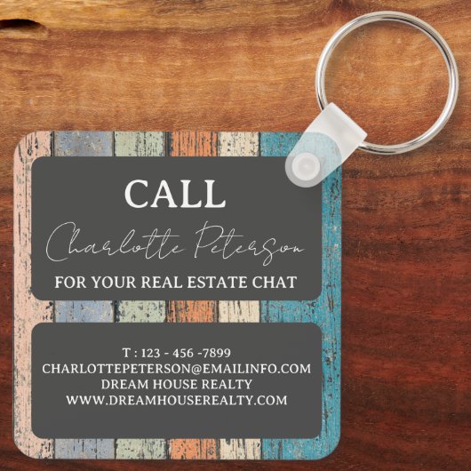 カスタム実在代理不動産仲介業者 キーホルダー (裏面)