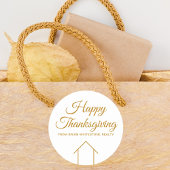 カスタム実在会社ハッピー感謝祭金ゴールド ラウンドシール