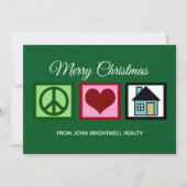 カスタム実在会社メリークリスマスグリーン シーズンカード (正面)
