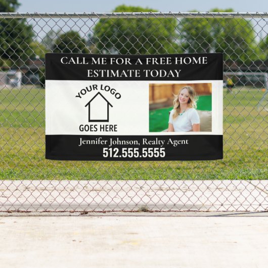 カスタム実在会社ロゴ不動産仲介業者マーケティング 横断幕 (インサイチュ)