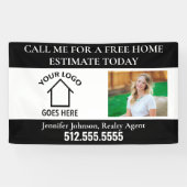 カスタム実在会社ロゴ不動産仲介業者マーケティング 横断幕 (横)