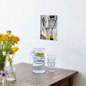 カスタム実在箔(金ゴールドまたは銀)プリント8" x 10" 箔ポスター (レイダウン (キッチン))