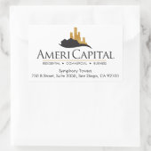 カスタム実在財差出人住所 長方形シール (バッグ)