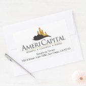 カスタム実在財差出人住所 長方形シール (封筒)