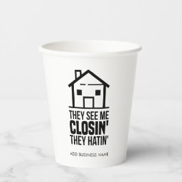 カスタム実在Estate Agent事業名Any Color 紙コップ