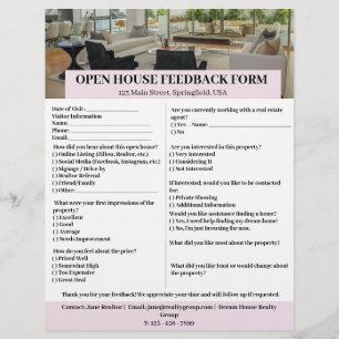 カスタム実在Estate Broker Open Houseフィードバック型枠 チラシ