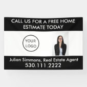 カスタム実在Estate Business Logoフォトマーケティング 横断幕 (横)