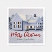 カスタム実在Estate Company Winter Christmasパーティー スタンダードカクテルナプキン (正面)