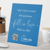 カスタム実在QRコードロゴオープンハウス 台座サイン (インサイチュ)