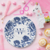 カスタム家宝バラコレクションブルーバラ ペーパープレート (パーティー)