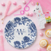 カスタム家宝バラコレクションブルーバラ ペーパープレート (パーティー)