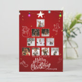 カスタム家族あいさつメリークリスマスフォト シーズンカード (スタンド正面)