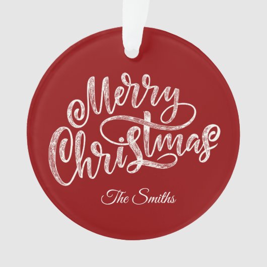 カスタム家族おめでとうクリスマス オーナメント (正面)