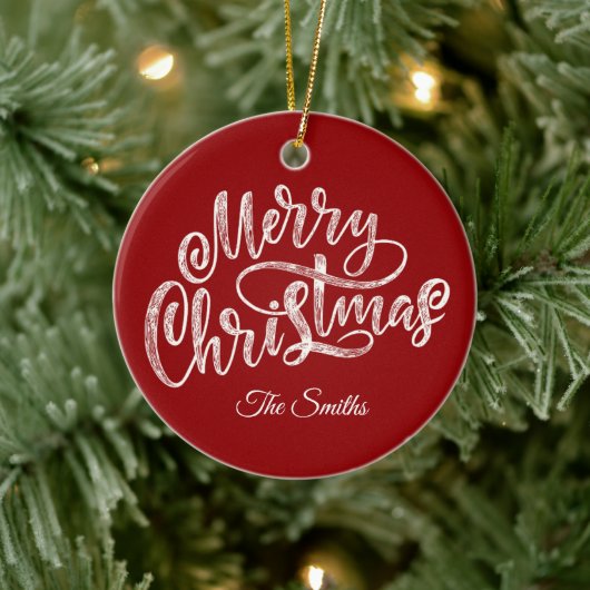 カスタム家族おめでとうクリスマス セラミックオーナメント (ツリー)