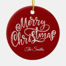 カスタム家族おめでとうクリスマス セラミックオーナメント
