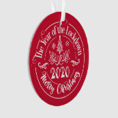 カスタム家族おもしろい名2020クリスマスホリデー オーナメント (正面)