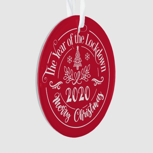 カスタム家族おもしろい名2020クリスマスホリデー オーナメント (正面)