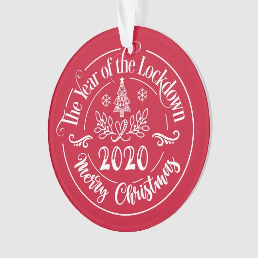 カスタム家族おもしろい名2020クリスマスホリデー オーナメント (正面)