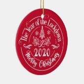 カスタム家族おもしろい名2020クリスマスホリデー セラミックオーナメント (右)