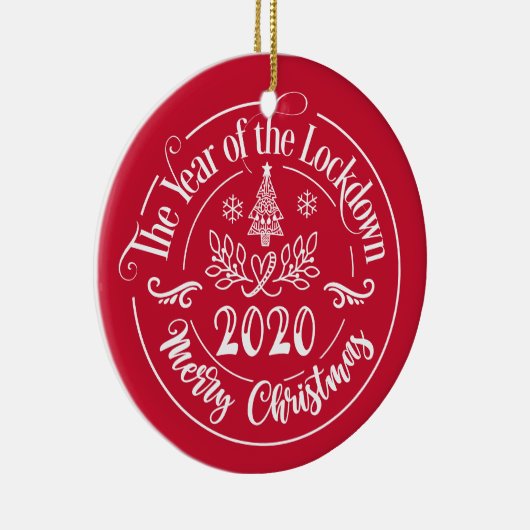 カスタム家族おもしろい名2020クリスマスホリデー セラミックオーナメント (右)