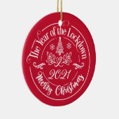 カスタム家族おもしろい名2021クリスマスホリデー セラミックオーナメント (右)