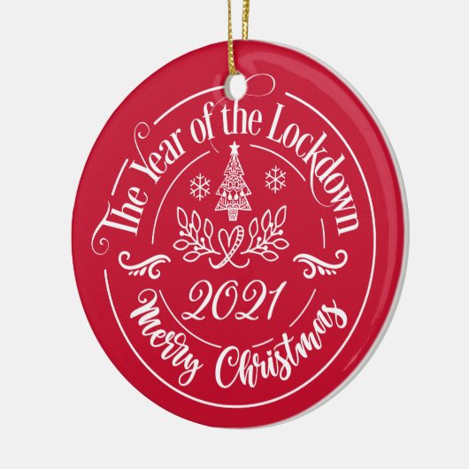 カスタム家族おもしろい名2021クリスマスホリデー セラミックオーナメント (左)