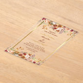 カスタム家族と共に結婚 アクリル招待状 (レイダウン)