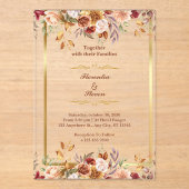 カスタム家族と共に結婚 アクリル招待状 (正面)