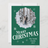 カスタム家族と犬メリークリスマスフォトカード シーズンカード (正面)