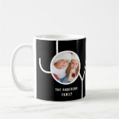 カスタム家族の休日クリスマスフォトブラックコーヒー コーヒーマグカップ (左)