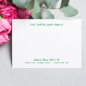 カスタム家族の住所カッシブ名リーフグリーン ノートカード