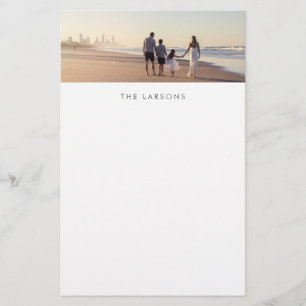 カスタム家族の写真とモノグラム 便箋