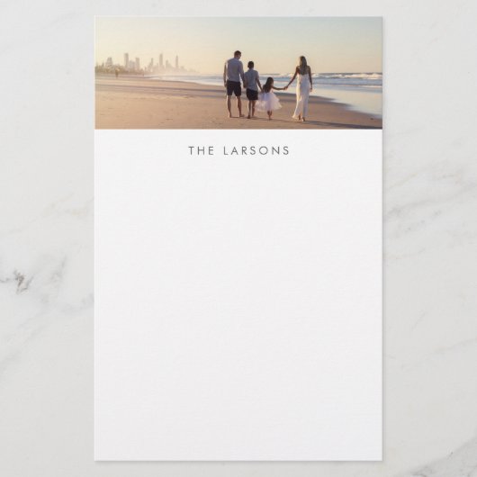 カスタム家族の写真とモノグラム 便箋 (正面)