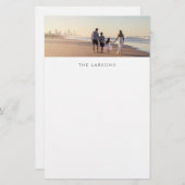 カスタム家族の写真とモノグラム 便箋 (正面/裏面)