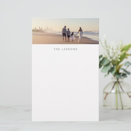 カスタム家族の写真とモノグラム 便箋 (スタンド正面)