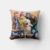 カスタム家族の写真のクパーソナライズされたリモダンスマス クッション (正面)