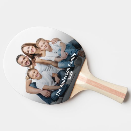 カスタム家族の写真の個人用設定 卓球ラケット (横)