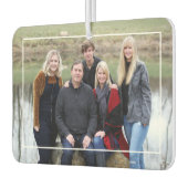 カスタム家族の写真の名素朴木文字 カーエアーフレッシュナー (左)