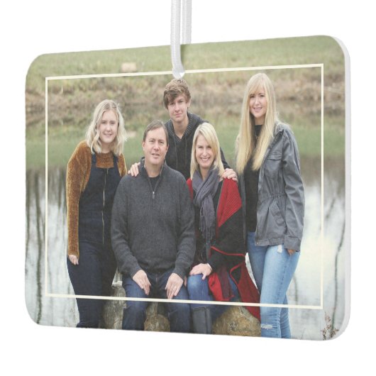 カスタム家族の写真の名素朴木文字 カーエアーフレッシュナー (左)