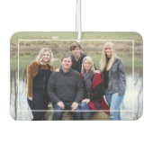 カスタム家族の写真の名素朴木文字 カーエアーフレッシュナー (正面)