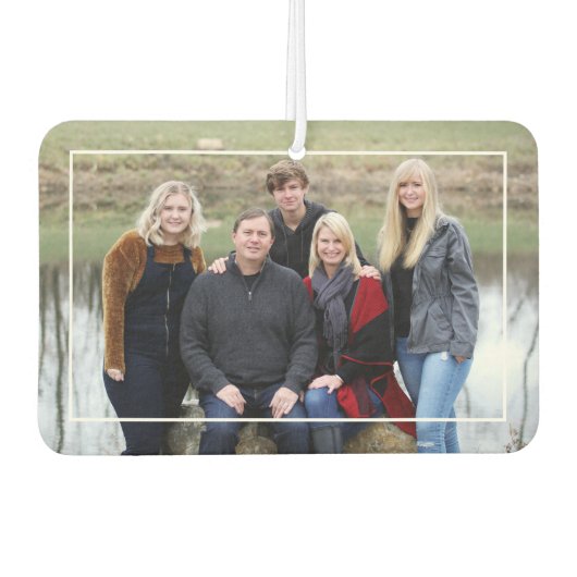 カスタム家族の写真の名素朴木文字 カーエアーフレッシュナー (正面)